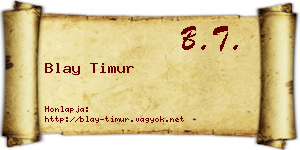Blay Timur névjegykártya
